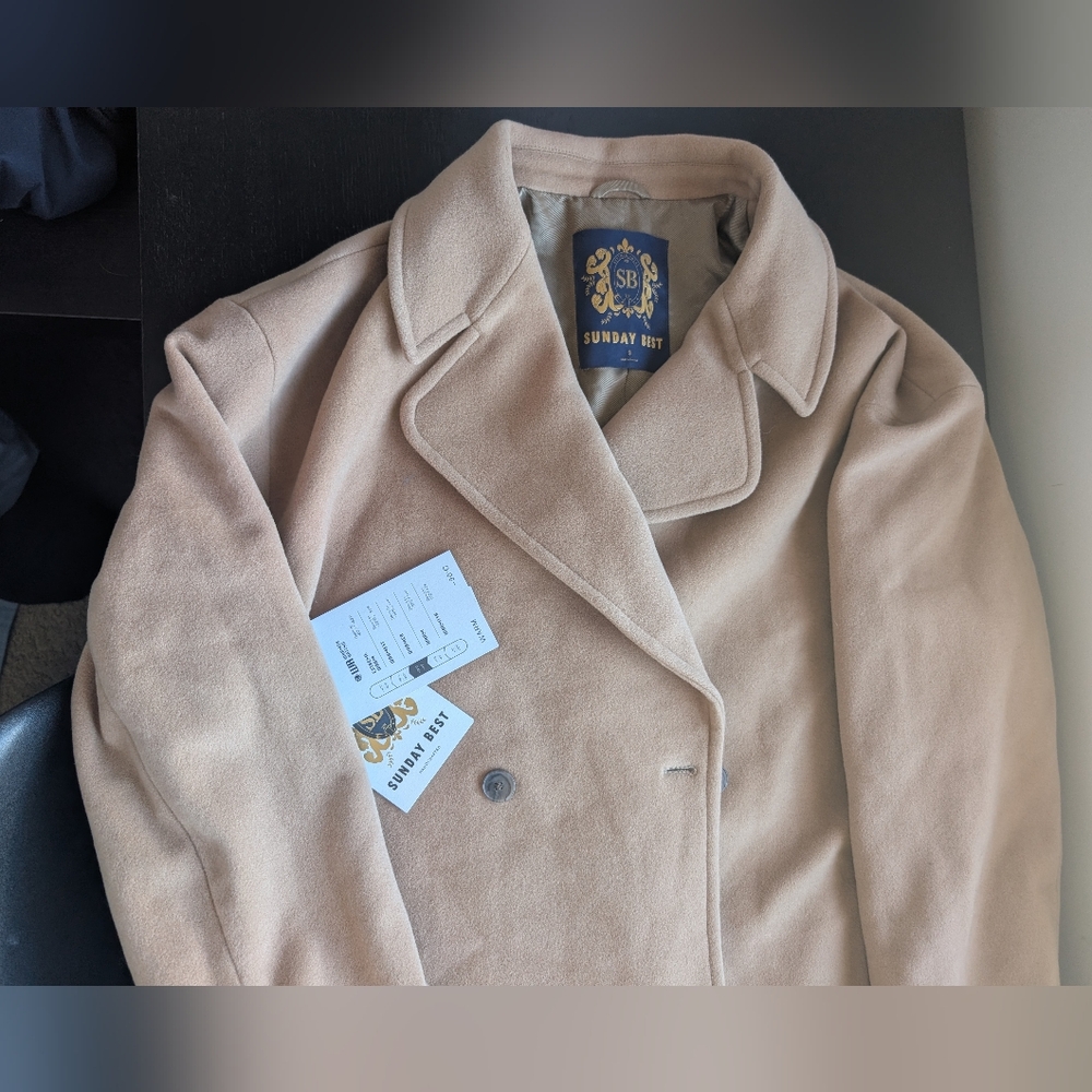 NWT Aritzia Sunday Best Fitzroy Coat in Gold Camel - Picture 5 of 15